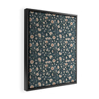 Ditsy Block Print Trailing Floral - Midnight Framed Canvas Print Gallery Image 2