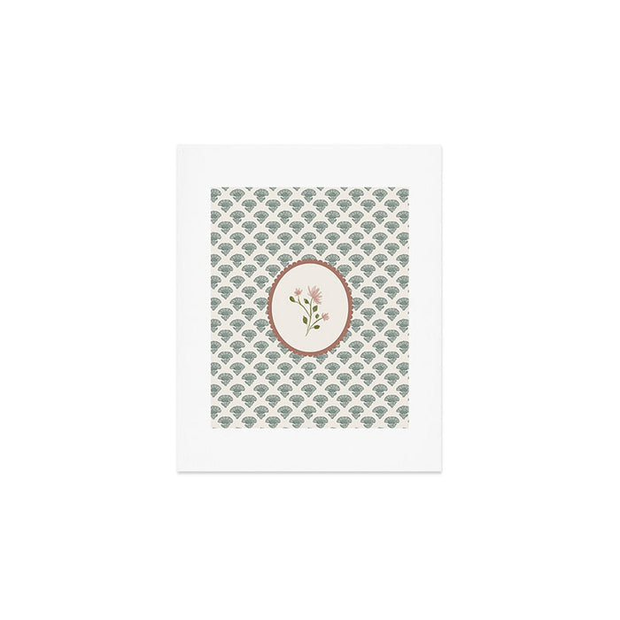Ditsy Floral in Vintage Frame Art Print Gallery Image 1