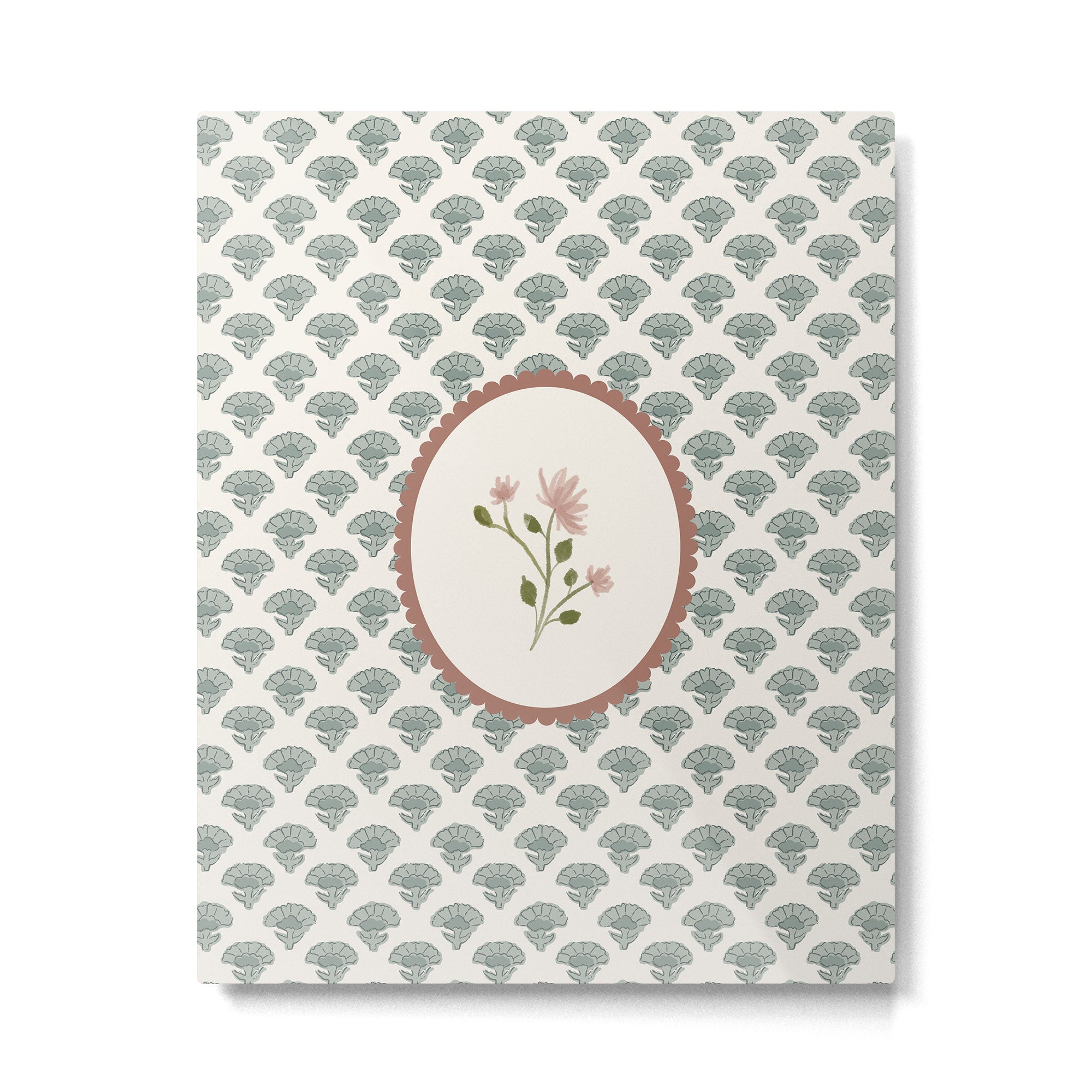 Ditsy Floral in Vintage Frame Metal Print Gallery Image 6