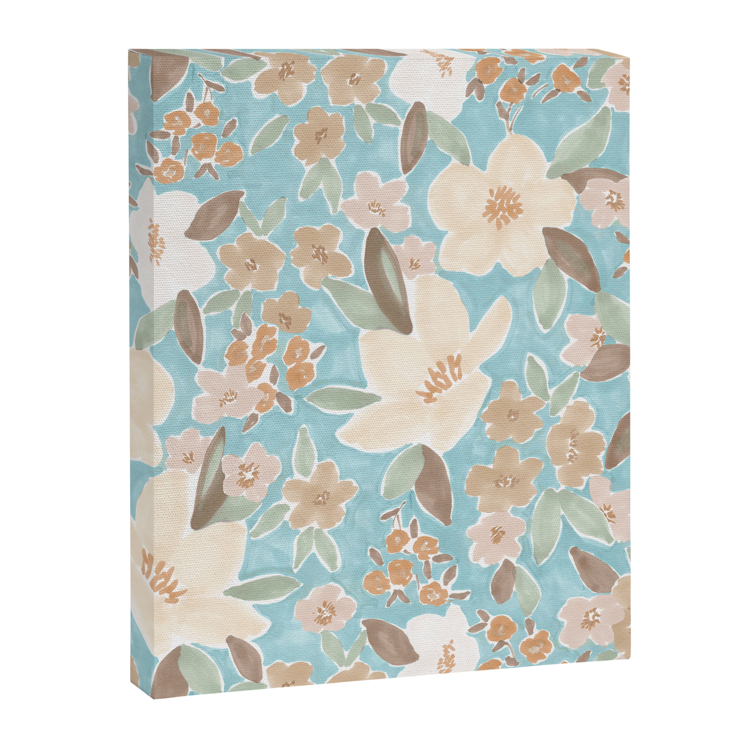 Ditsy Marker Florals - Turquoise Canvas Print Gallery Image 6