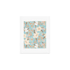Ditsy Marker Florals - Turquoise Art Print Gallery Image 1
