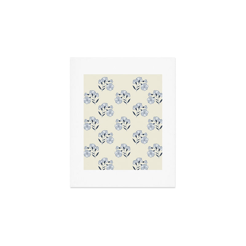 Floral Block Print Art Print Gallery Image 1