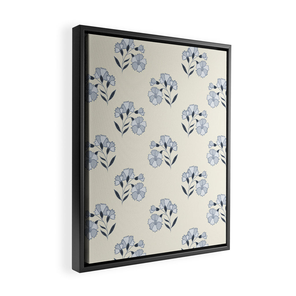 Floral Block Print Framed Canvas Print Gallery Image 2