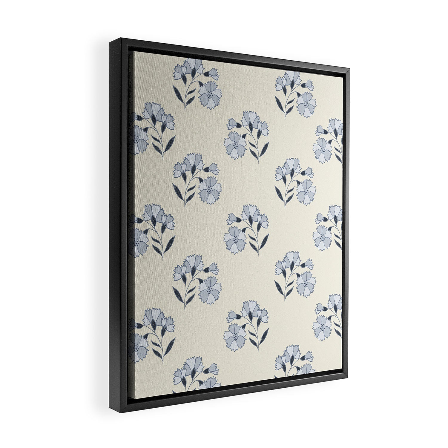 Floral Block Print Framed Canvas Print Gallery Image 2
