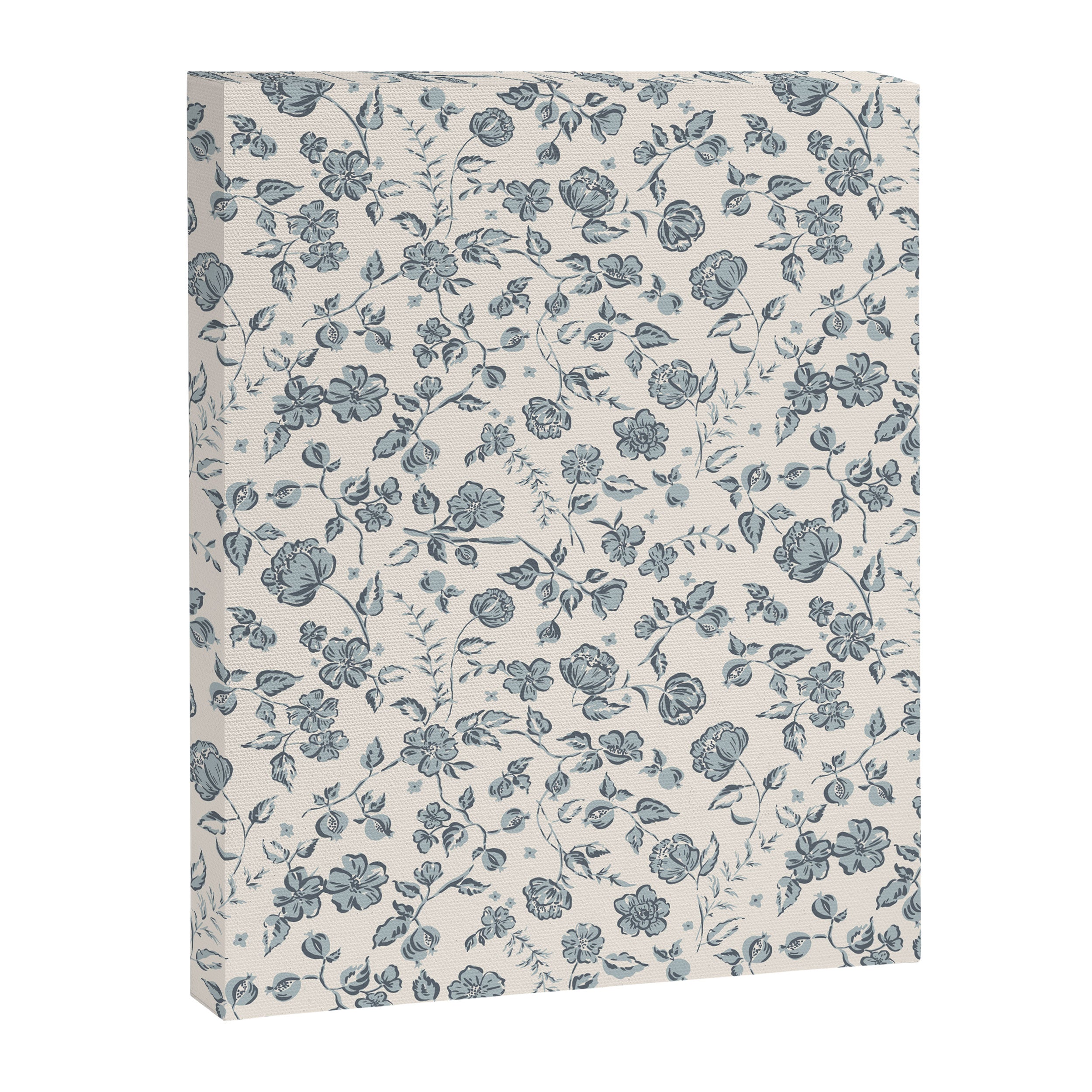 Florals and Pomegranates - Blue Navy Canvas Print Gallery Image 3