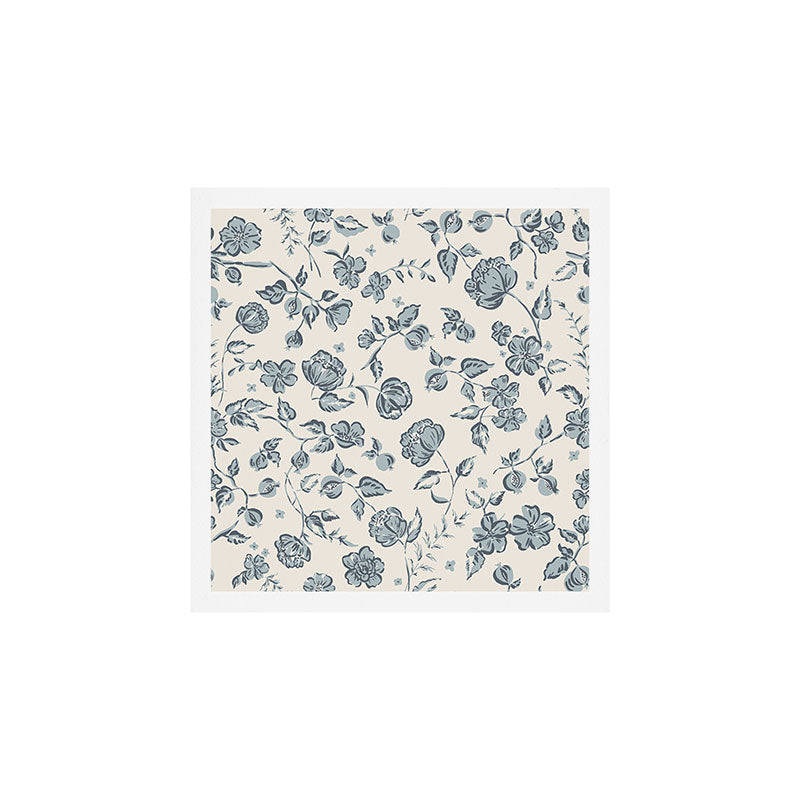 Florals and Pomegranates - Blue Navy Art Print Gallery Image 1