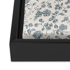 Florals and Pomegranates - Blue Navy Framed Canvas Print Gallery Image 3