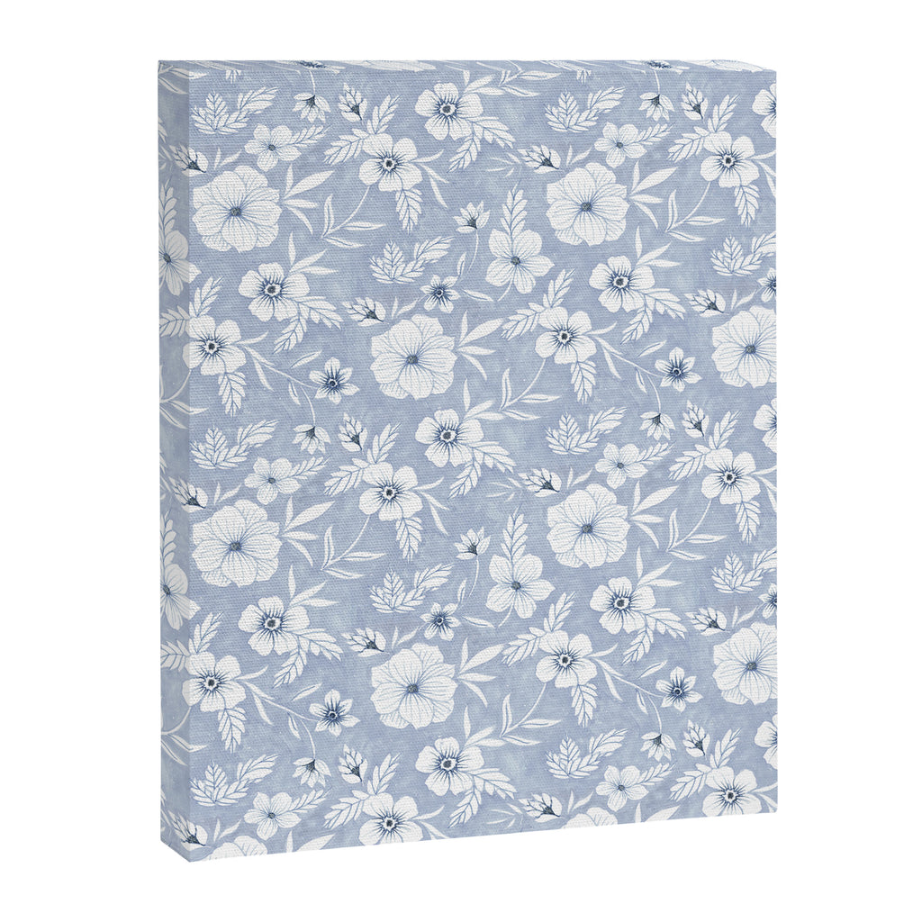 Hand drawn blue and white florals Canvas Print Gallery Image 8