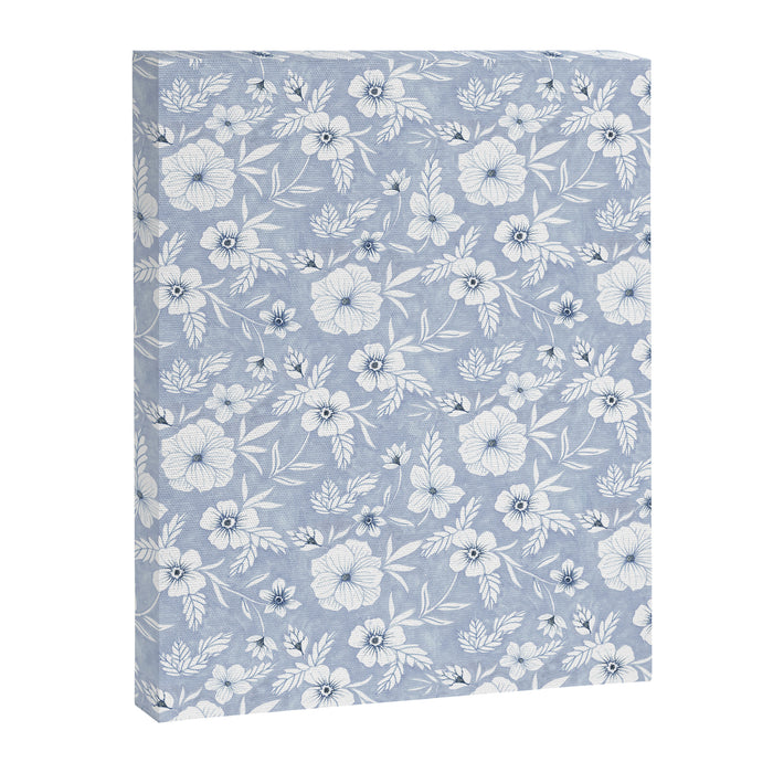 Hand drawn blue and white florals Canvas Print Gallery Image 1