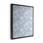 Hand drawn blue and white florals Framed Canvas Print Gallery Image 2
