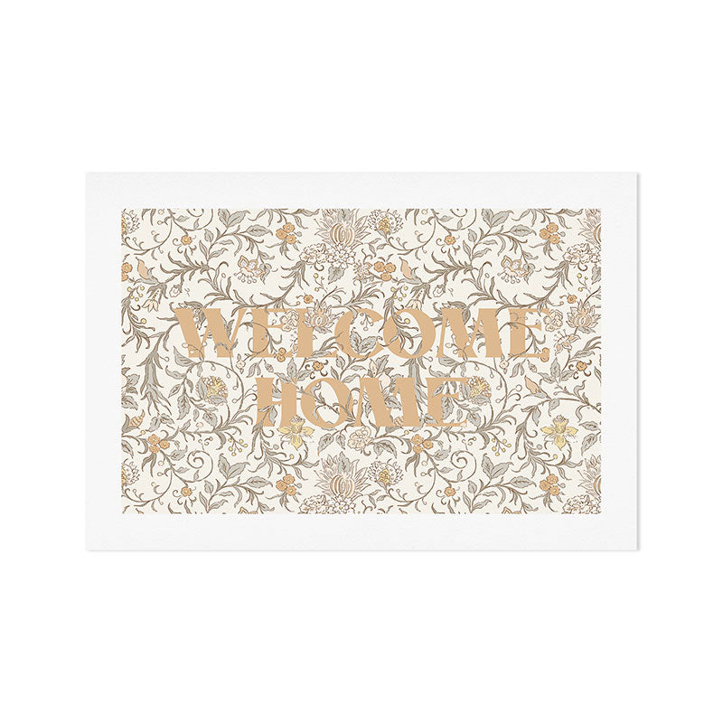 Hand Drawn Jacobean Floral - Apricot Sage Art Print Gallery Image 1