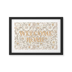 Hand Drawn Jacobean Floral - Apricot Sage Framed Art Print Gallery Image 2