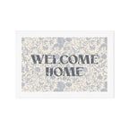 Hand Drawn Jacobean Floral - Blue Cream Art Print Gallery Image 1