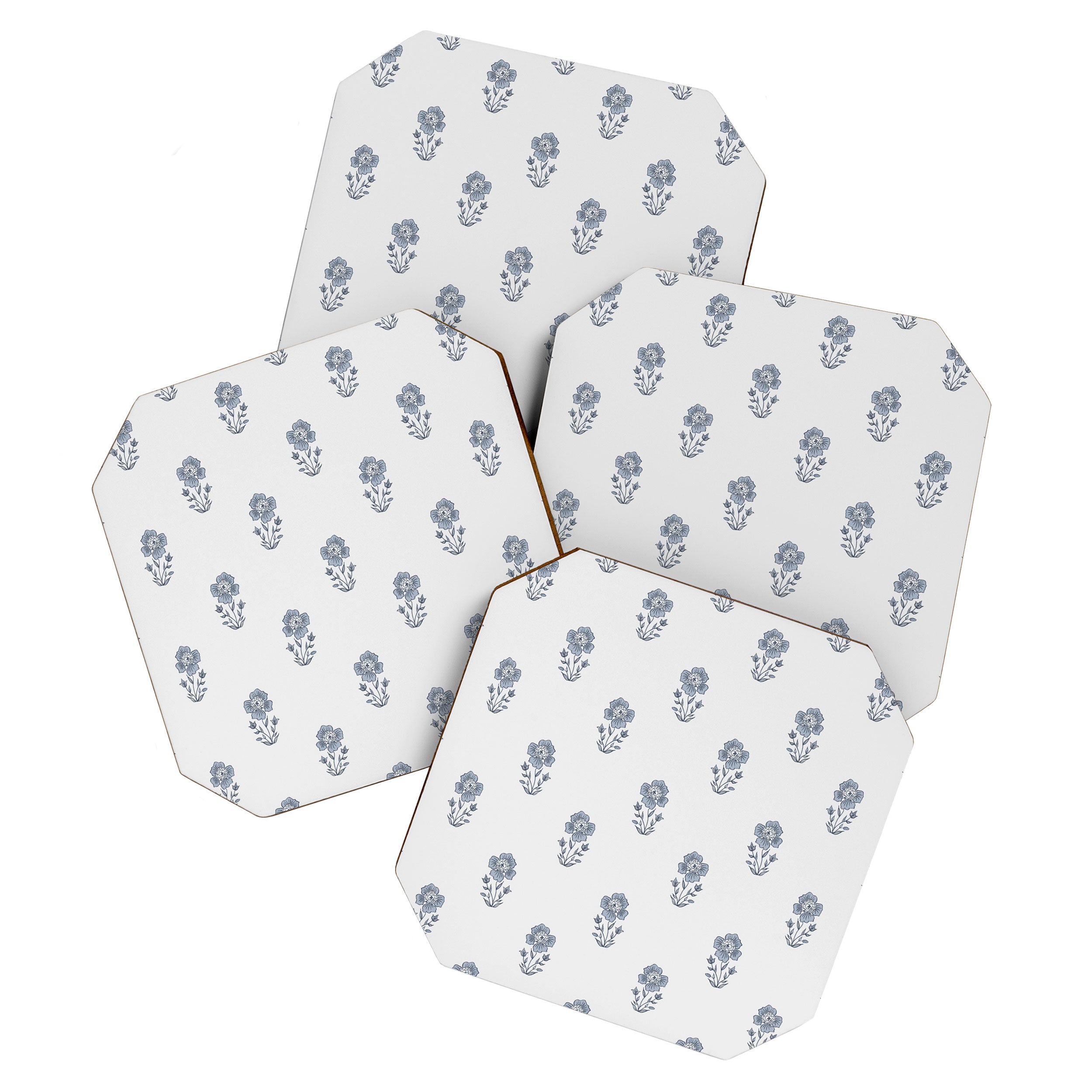 Hydrangea Block Print Coaster Gallery Image 1