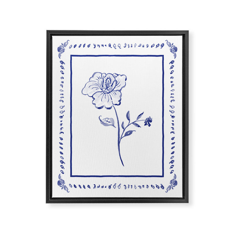 Inky Chintz Floral Framed Canvas Print Gallery Image 6
