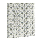 Lattice Block Print Floral - Blue Green Canvas Print Gallery Image 8