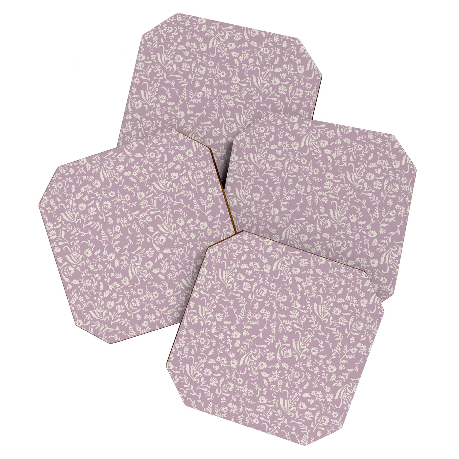 Lavender Boho Ditsy Toile Floral Coaster Gallery Image 1