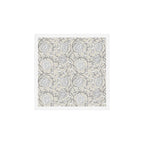 Lotus Block Print Floral - Beige White Art Print Gallery Image 1
