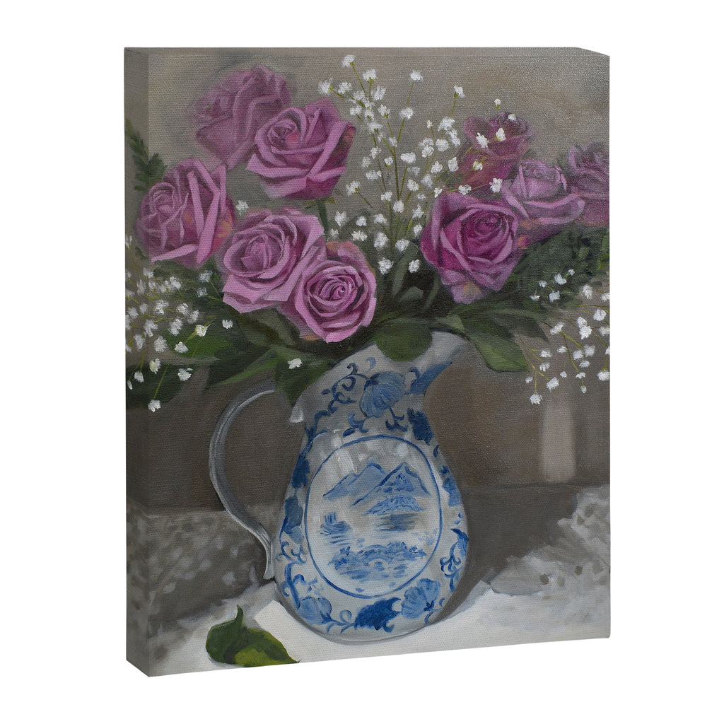Magenta Roses Still Life Painting Canvas Print Gallery Image 6