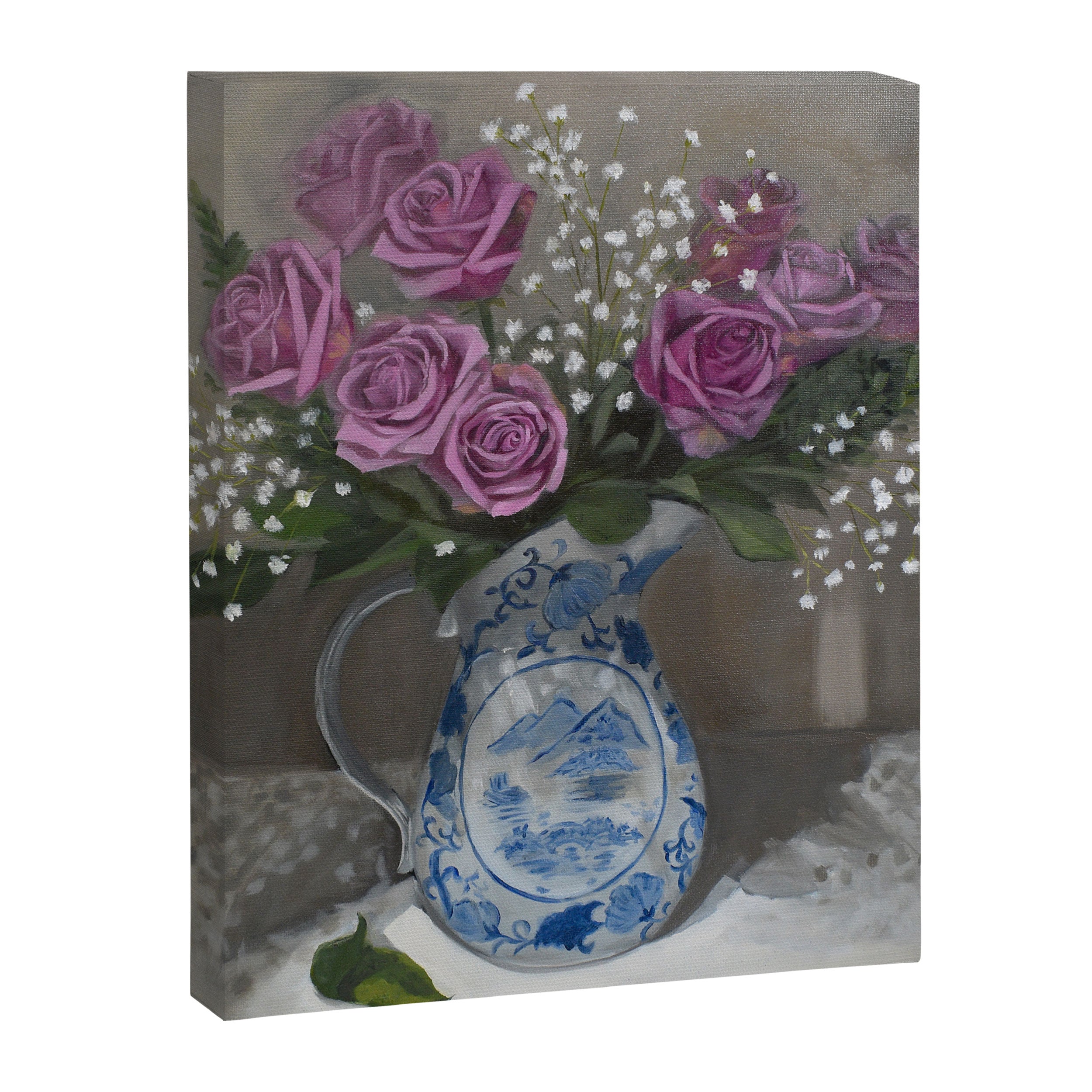 Magenta Roses Still Life Painting Canvas Print Gallery Image 6