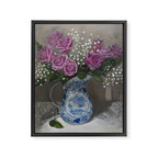 Magenta Roses Still Life Painting Framed Canvas Print Gallery Image 6