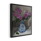 Magenta Roses Still Life Painting Framed Canvas Print Gallery Image 2