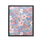 Marker Florals - Blue Coral Framed Canvas Print Gallery Image 6