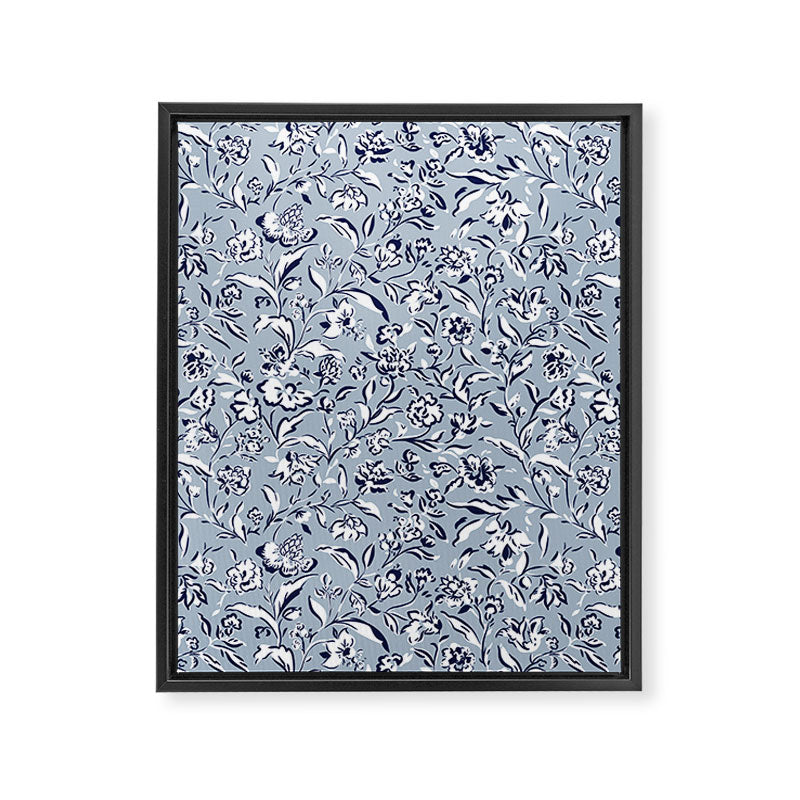 Painterly Florals - Blue Navy Framed Canvas Print Gallery Image 8