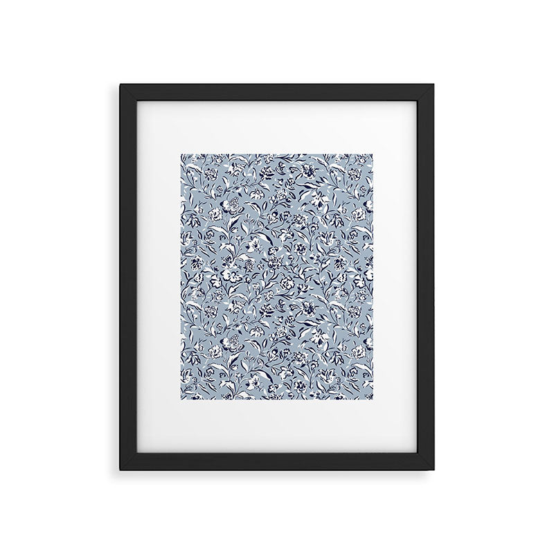 Painterly Florals - Blue Navy Framed Art Print Gallery Image 6
