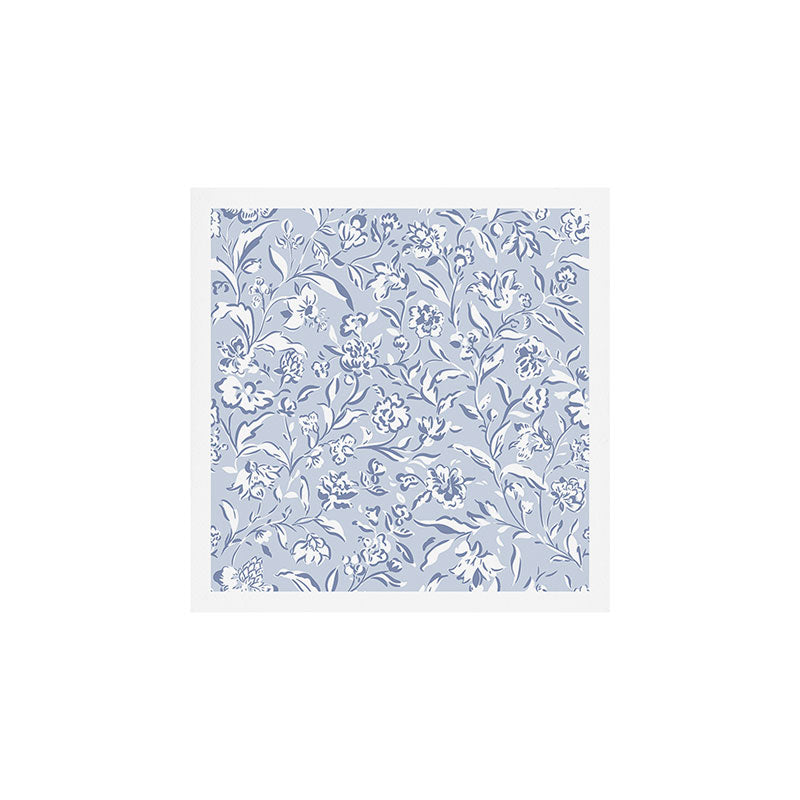 Painterly Florals - Light Blue Art Print Gallery Image 1