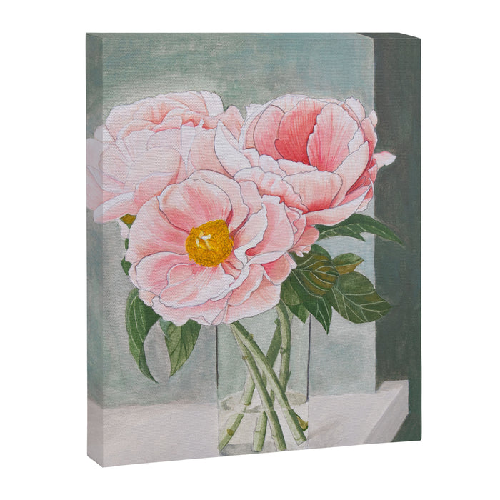 Peonies in the Window Still Life Canvas Print Gallery Image 1