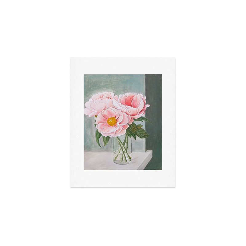 Peonies in the Window Still Life Art Print Gallery Image 1