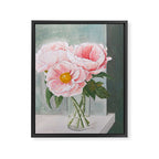 Peonies in the Window Still Life Framed Canvas Print Gallery Image 6