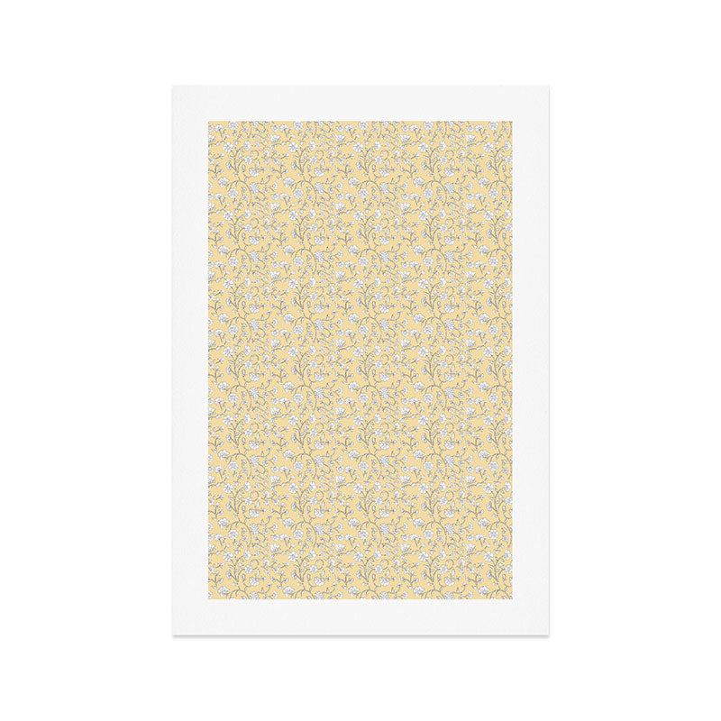 Small Block Print Floral - Butter Art Print Gallery Image 1