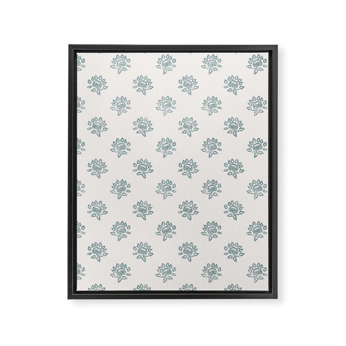 Small Distressed Block Print - Seaglass Framed Canvas Print Gallery Image 1