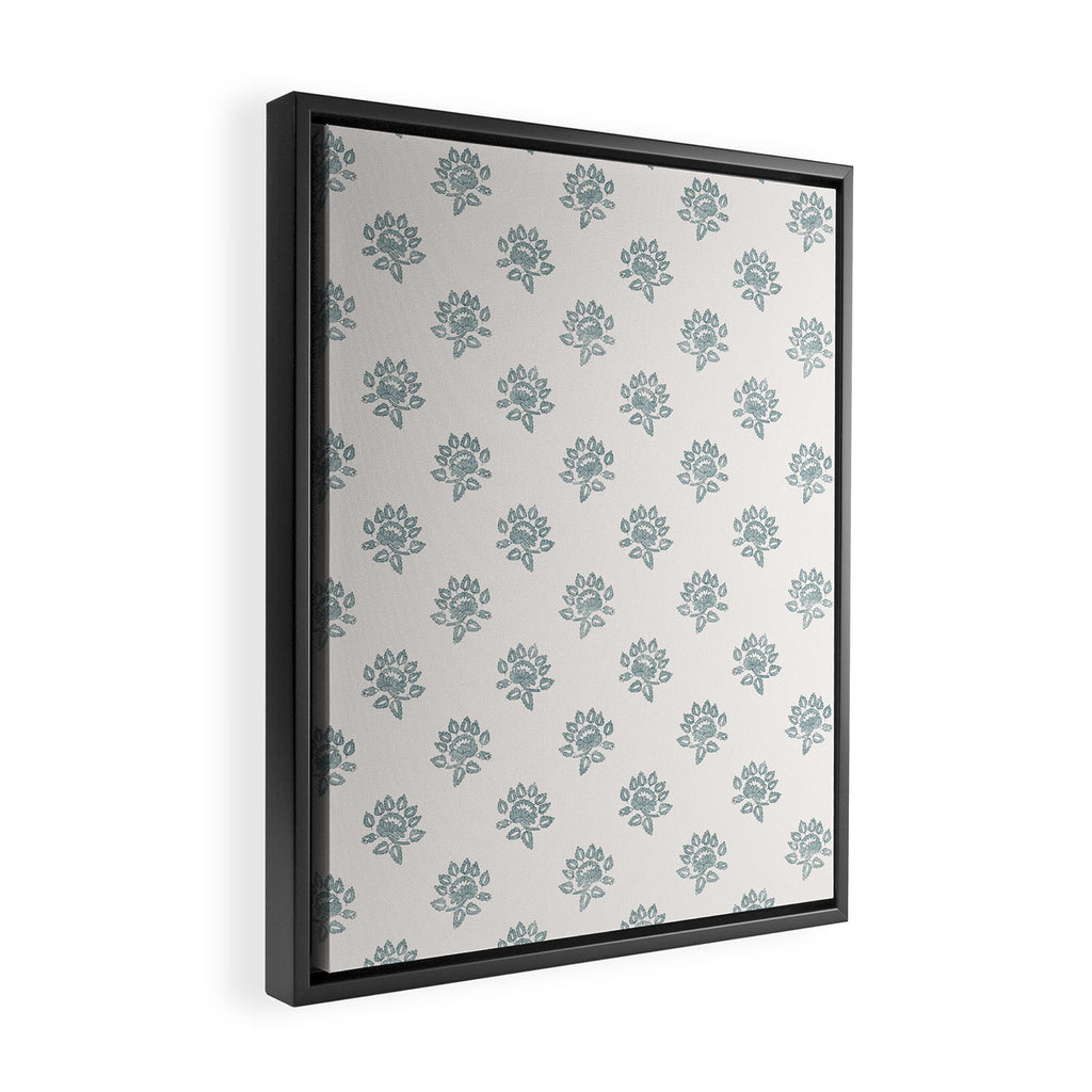 Small Distressed Block Print - Seaglass Framed Canvas Print Gallery Image 2