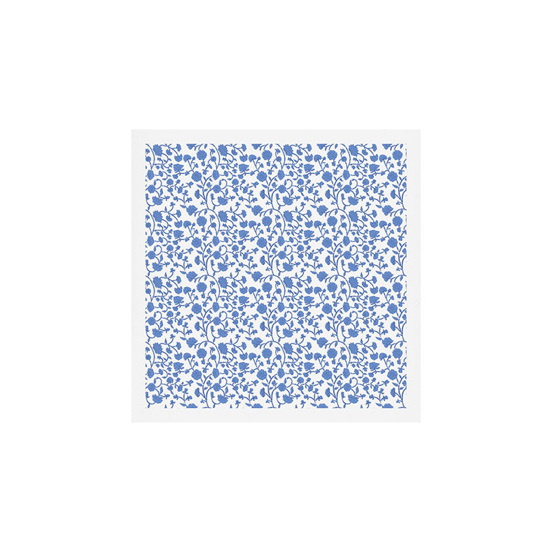 Small Trailing Block Print - Cobalt Blue White Art Print Gallery Image 1
