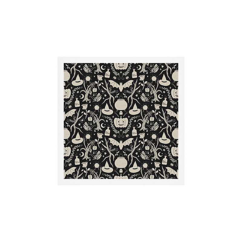 Spooky Things Two Tone - Black Beige Art Print Gallery Image 1