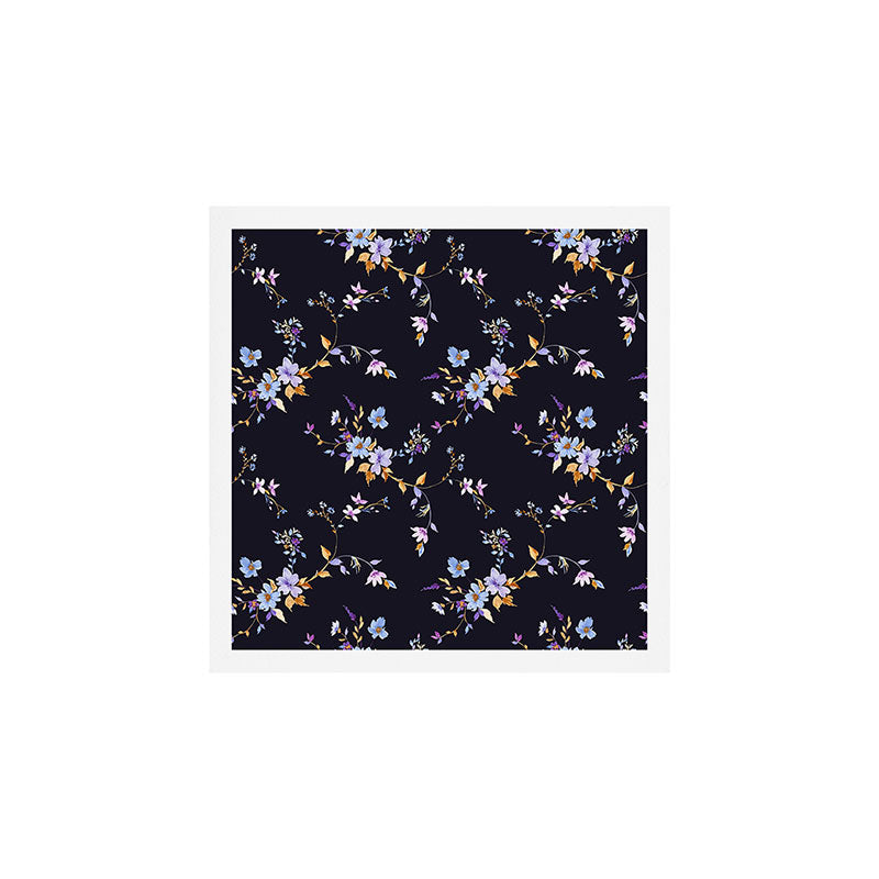 Tossed Watercolor Wildflowers - Midnight Art Print Gallery Image 1