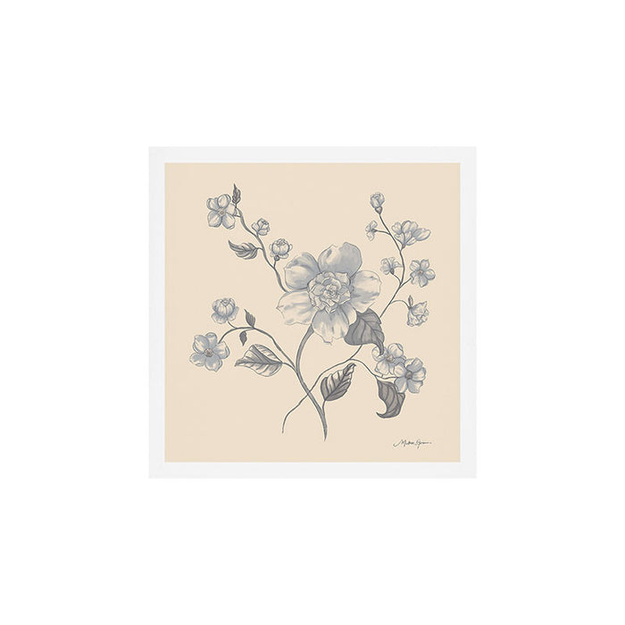 Vintage Blue Floral Art Print Gallery Image 1