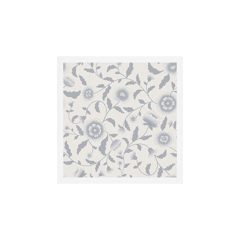 Vintage Trailing Floral - Blue and White Art Print Gallery Image 1