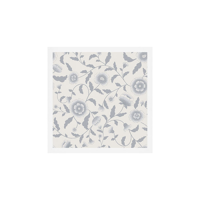 Vintage Trailing Floral - Blue and White Art Print Gallery Image 1