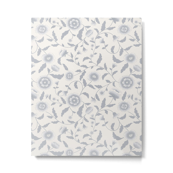 Vintage Trailing Floral - Blue and White Metal Print Gallery Image 1