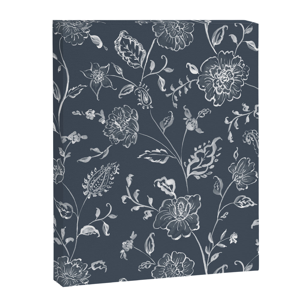 Watercolor Chintz Floral - Indigo Canvas Print Gallery Image 6