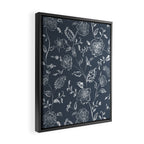 Watercolor Chintz Floral - Indigo Framed Canvas Print Gallery Image 2