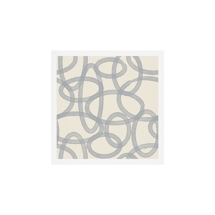 Watercolor Circles - Blue Cream Art Print Gallery Image 1