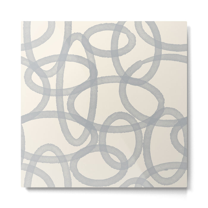 Watercolor Circles - Blue Cream Metal Print Gallery Image 1