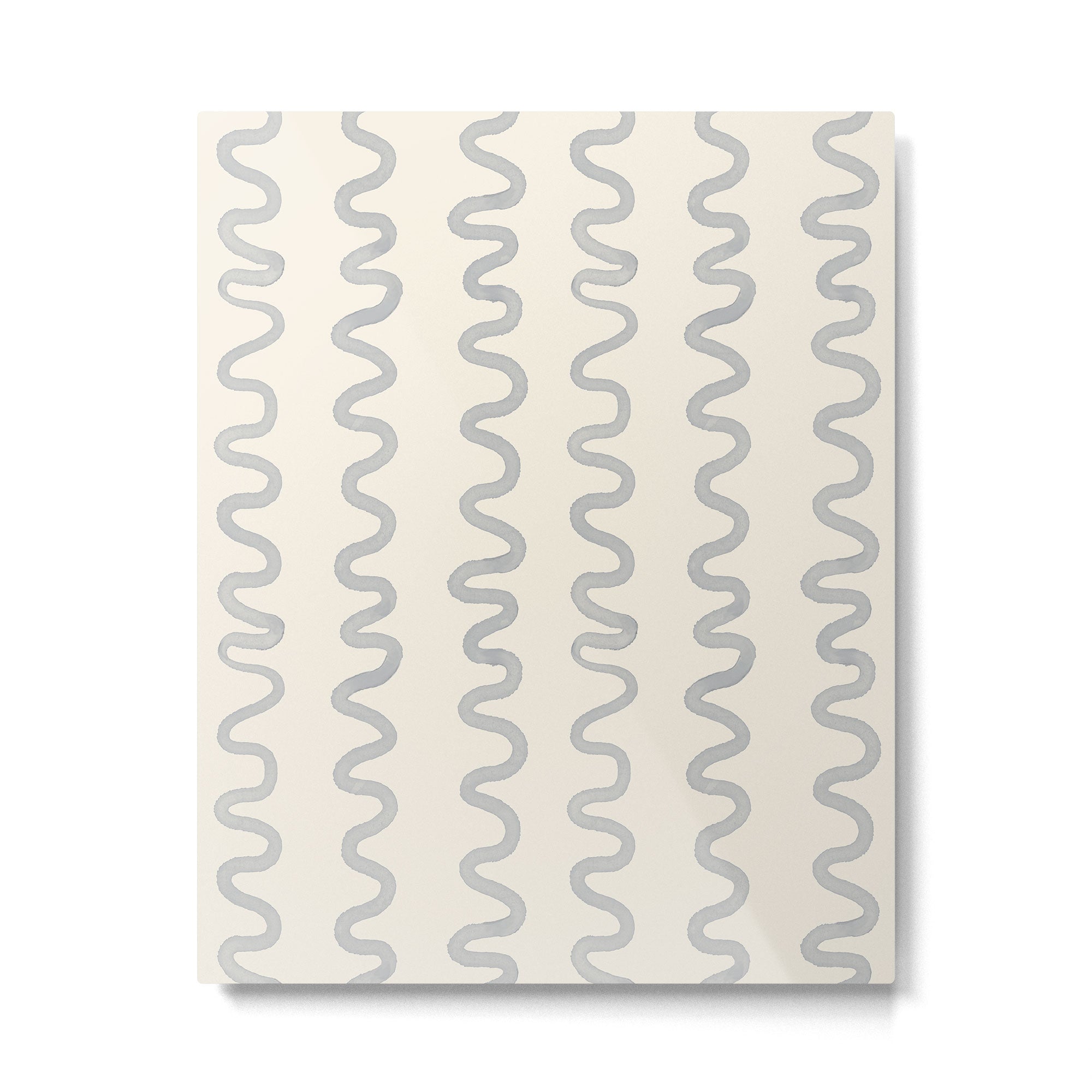 Watercolor Squiggly Lines - Blue Cream Metal Print Gallery Image 6