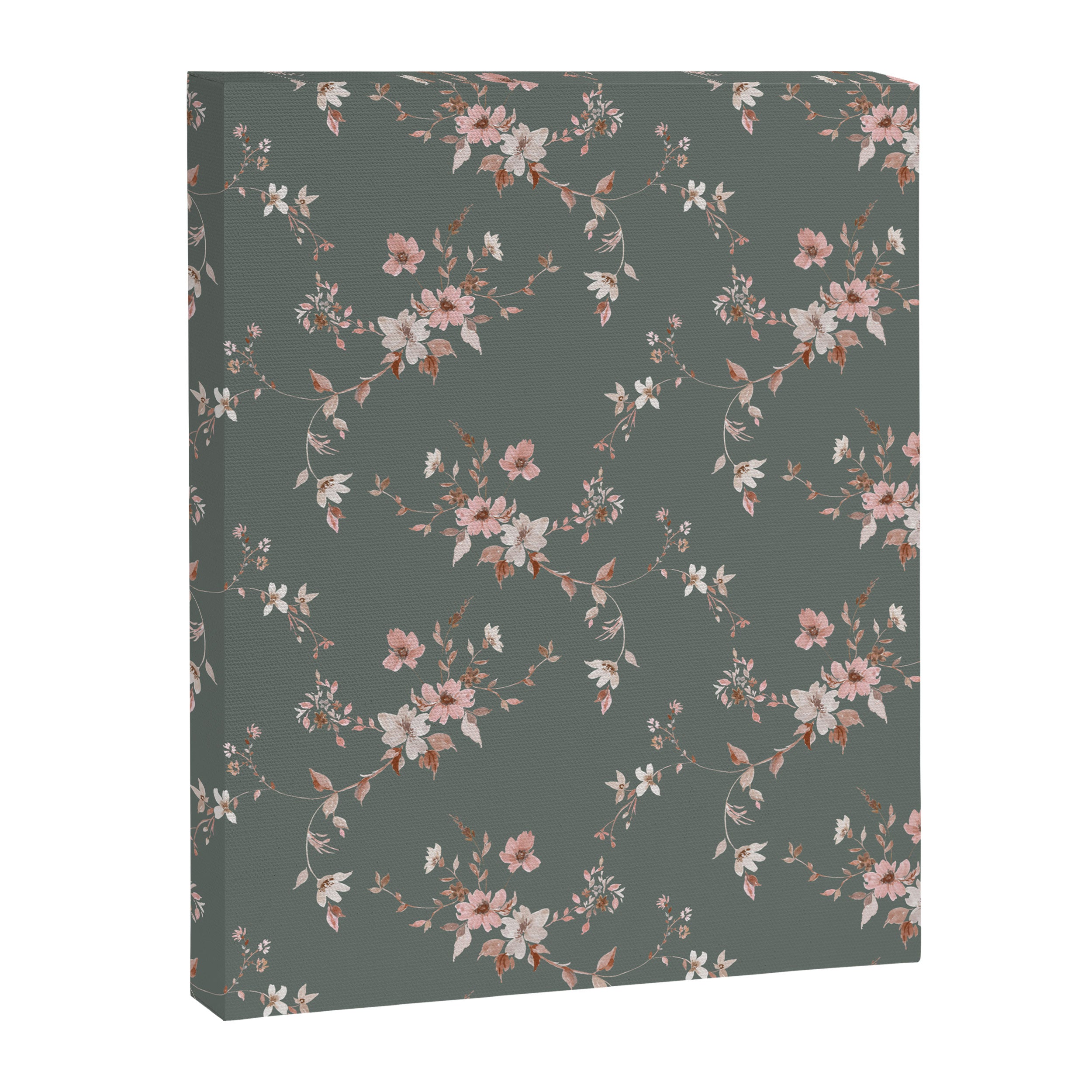 Watercolor Wildflowers - Sage Pink Canvas Print Gallery Image 8
