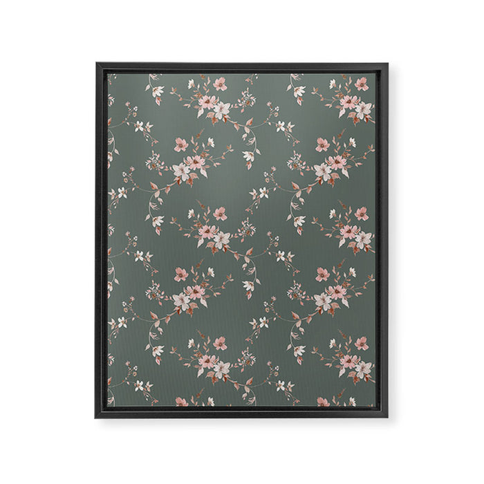 Watercolor Wildflowers - Sage Pink Framed Canvas Print Gallery Image 1